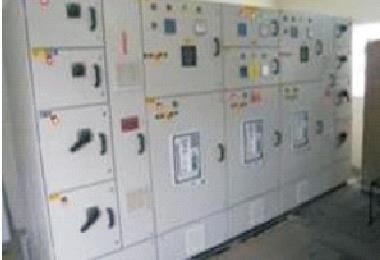 LT panel room with electrical distribution panels installed